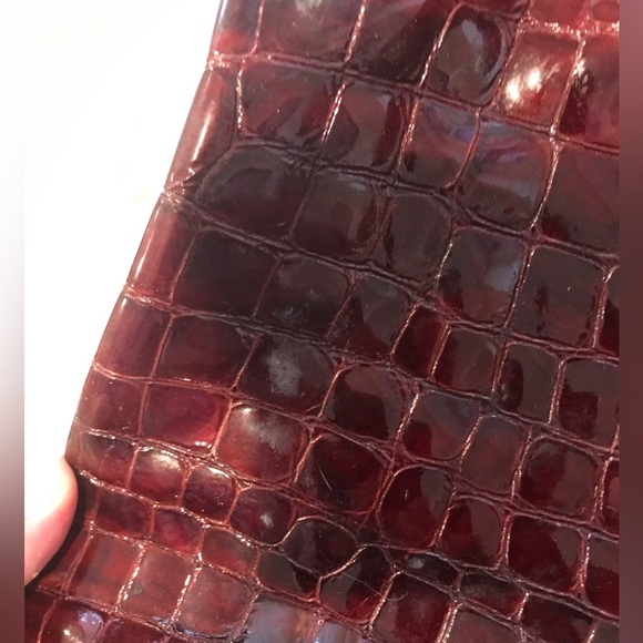 Brighton Large Cherry crocodile textured patent leather handbag bag purse - Picture 13 of 16